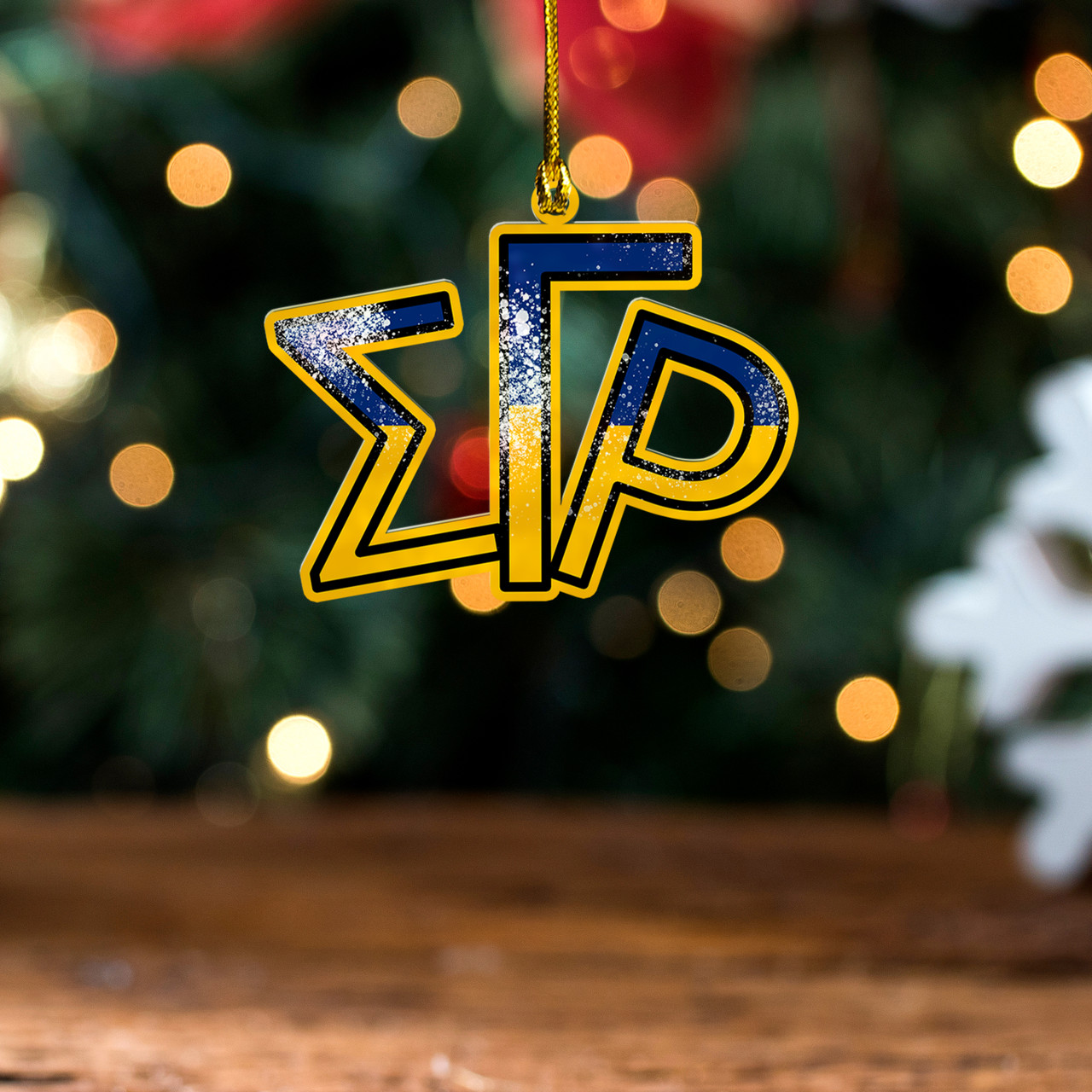 Sigma Gamma Rho Acrylic And Wooden Ornament Greek Grunge