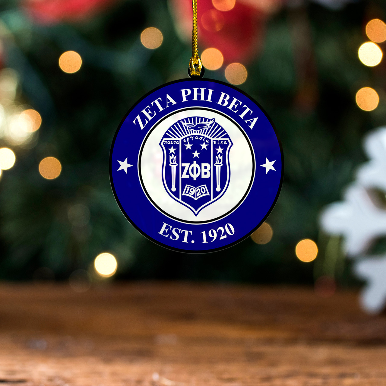 Zeta Phi Beta Acrylic And Wooden Ornament Sorority Inc