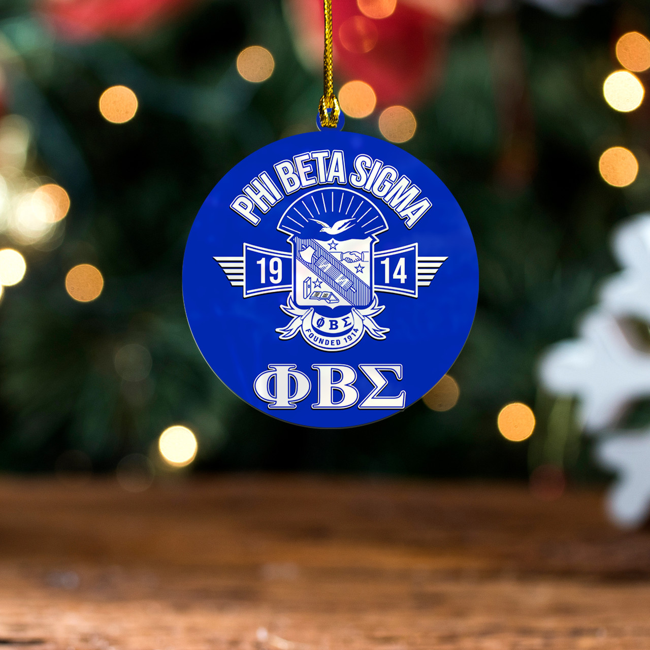 Phi Beta Sigma Acrylic And Wooden Ornament Shield