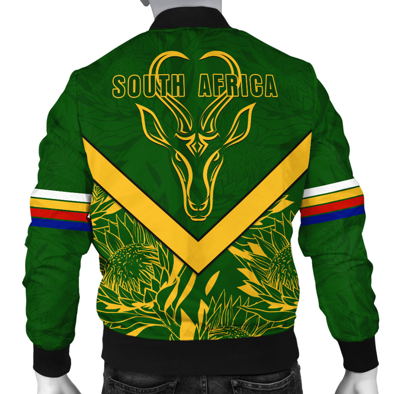 South Africa Bomber Jacket Pattern Protea Flower