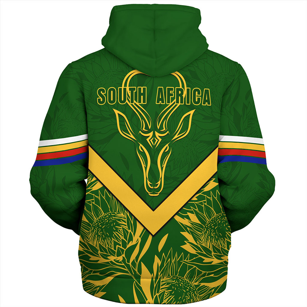 South Africa Sherpa Hoodie Pattern Protea Flower