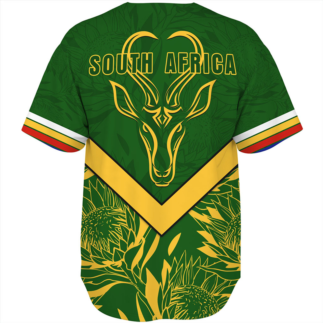 South Africa Baseball Shirt Pattern Protea Flower