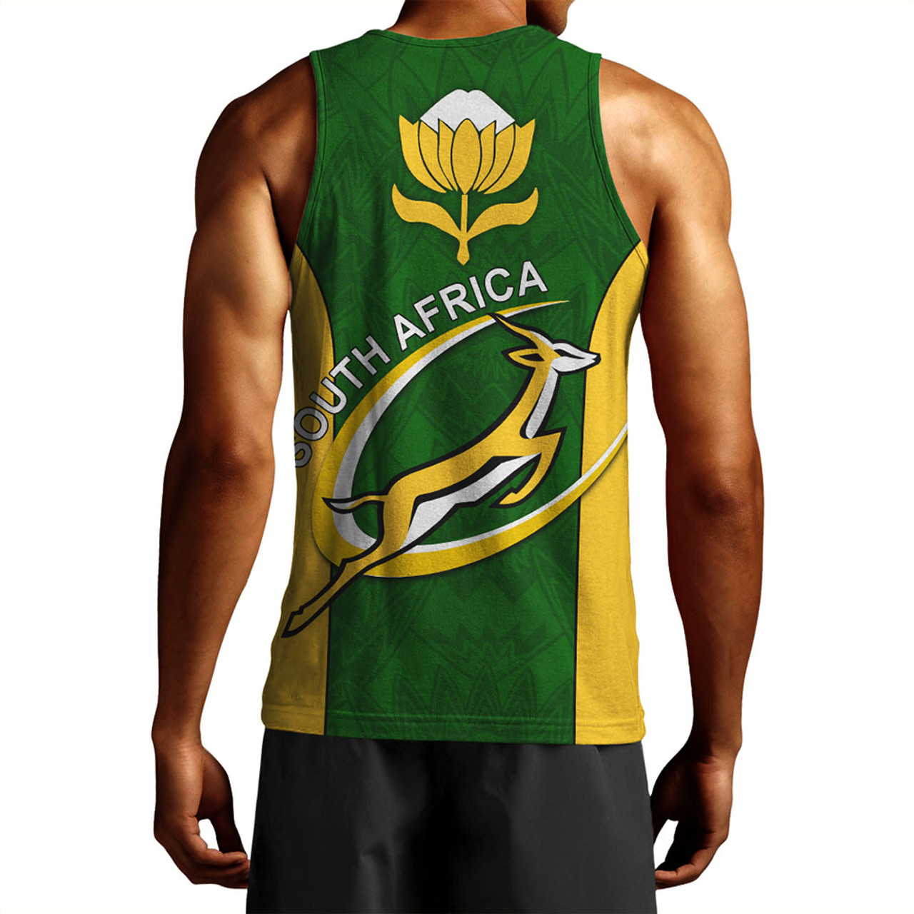 South Africa Tank Top Rugby Protea Flower