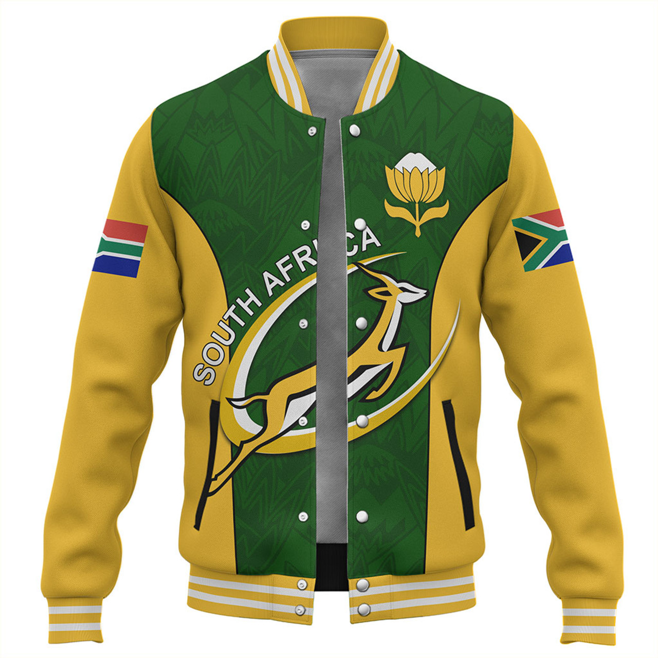 South Africa Baseball Jacket Rugby Protea Flower