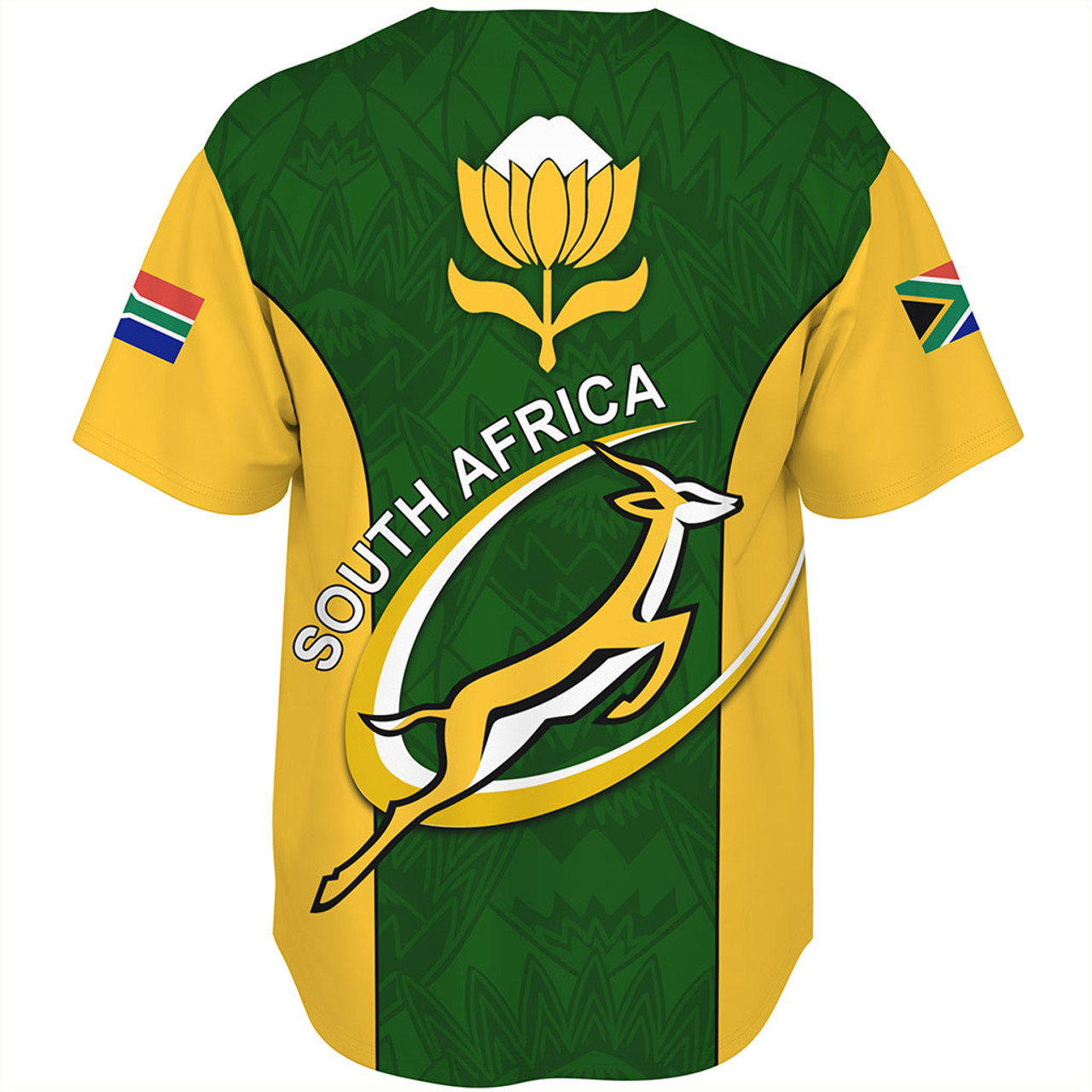 South Africa Baseball Shirt Rugby Protea Flower