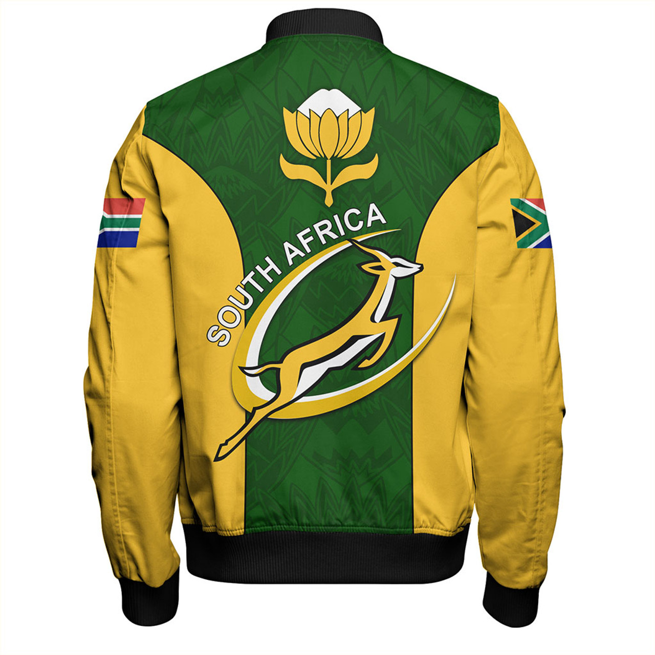 South Africa Zipper Bomber Jacket Rugby Protea Flower