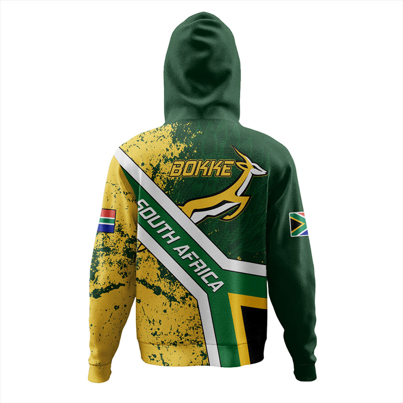 South Africa Hoodie Bokke Flag Gunge Background