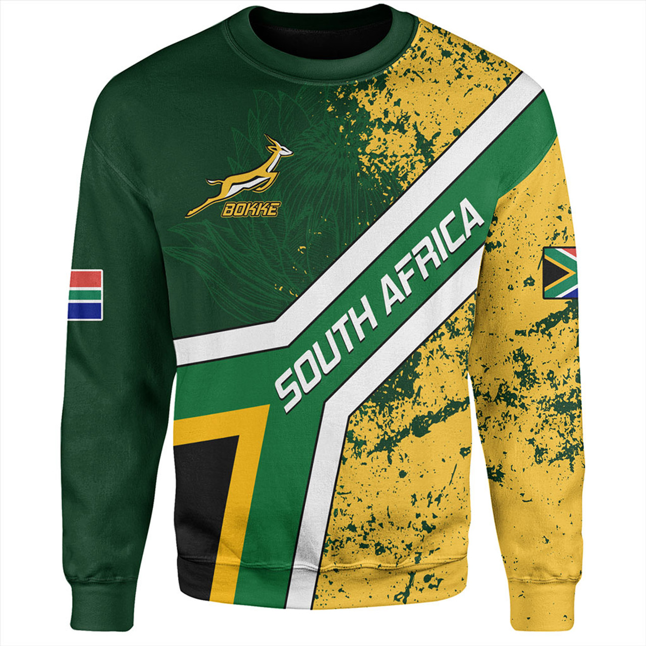 South Africa Sweatshirt Bokke Flag Gunge Background