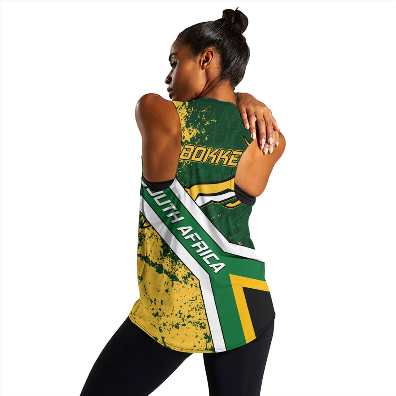 South Africa Women Tank Bokke Flag Gunge Background