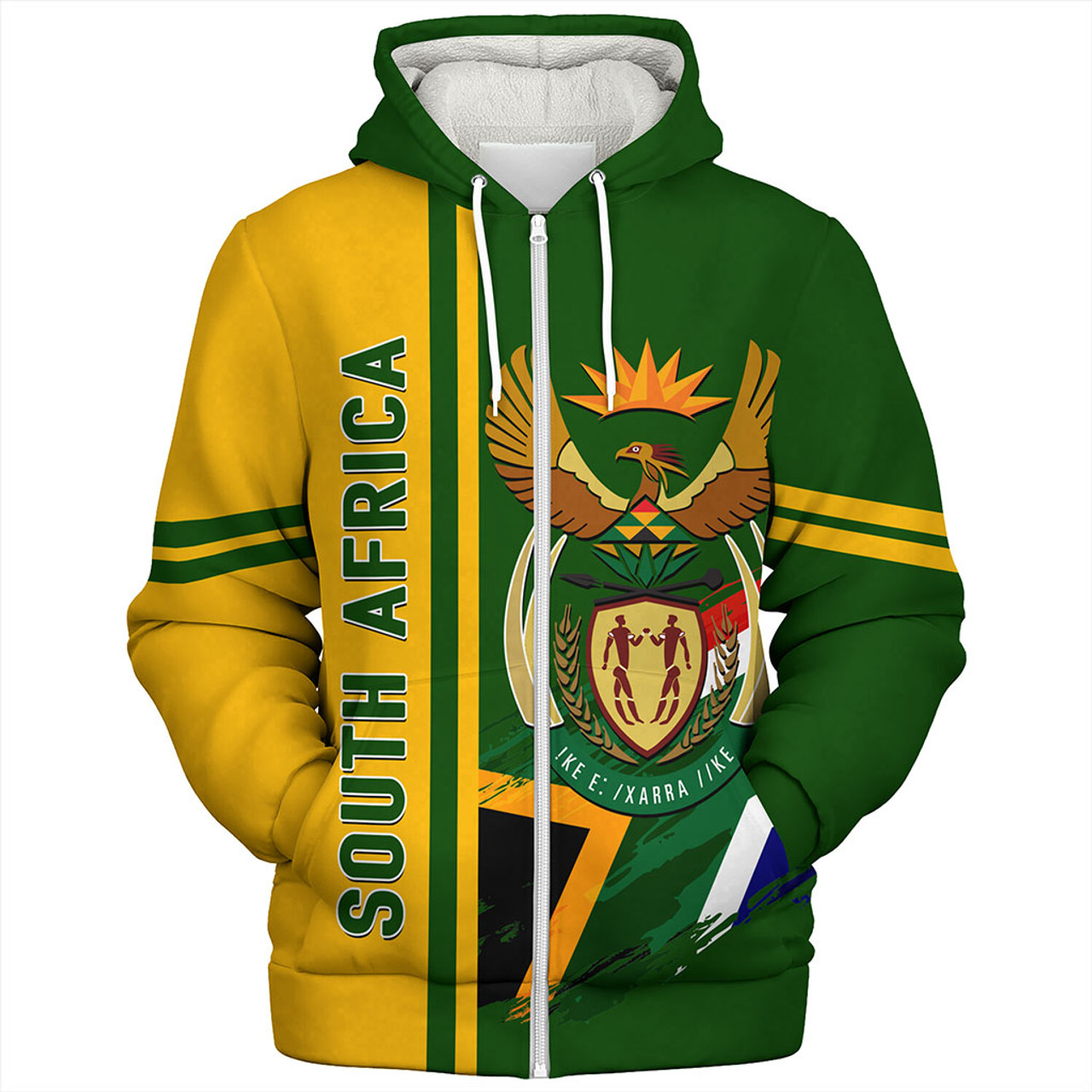South Africa Sherpa Hoodie Quarter Style