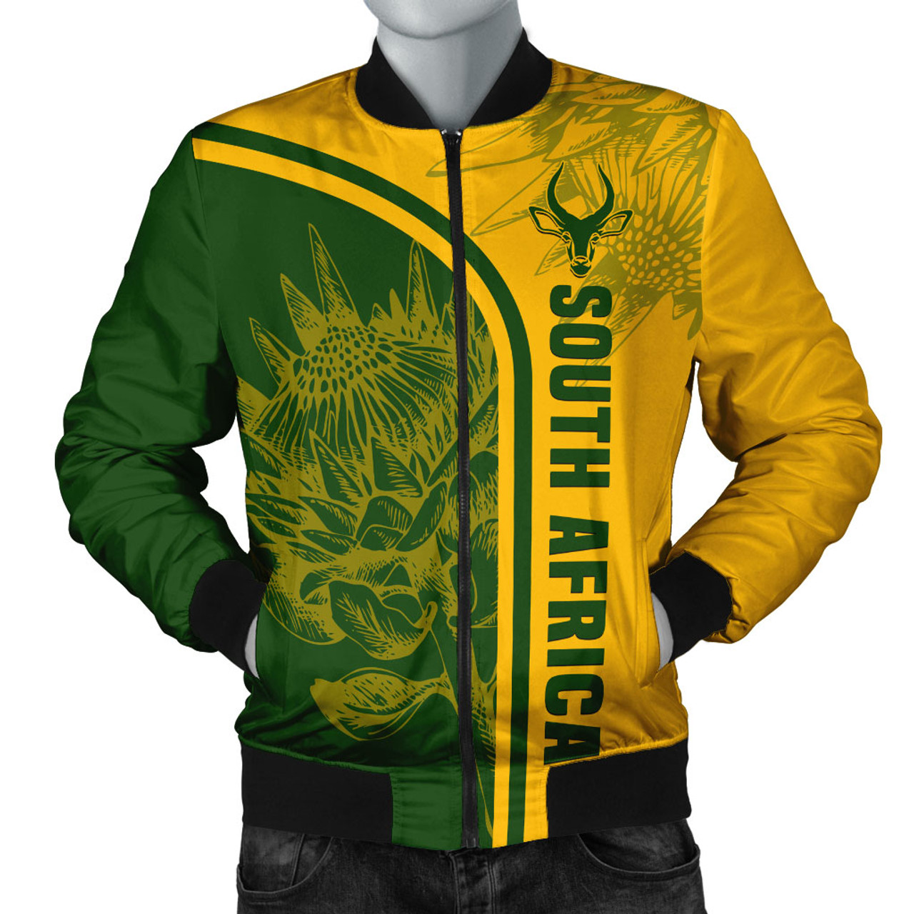 South Africa Zipper Bomber Jacket Custom In My Heart