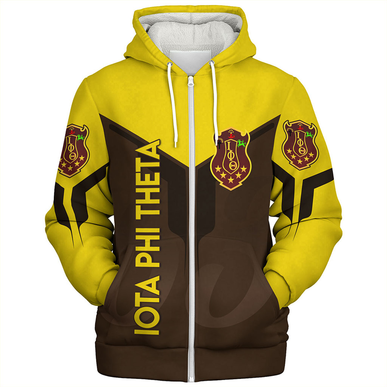 Iota Phi Theta Sherpa Hoodie Dringking Style