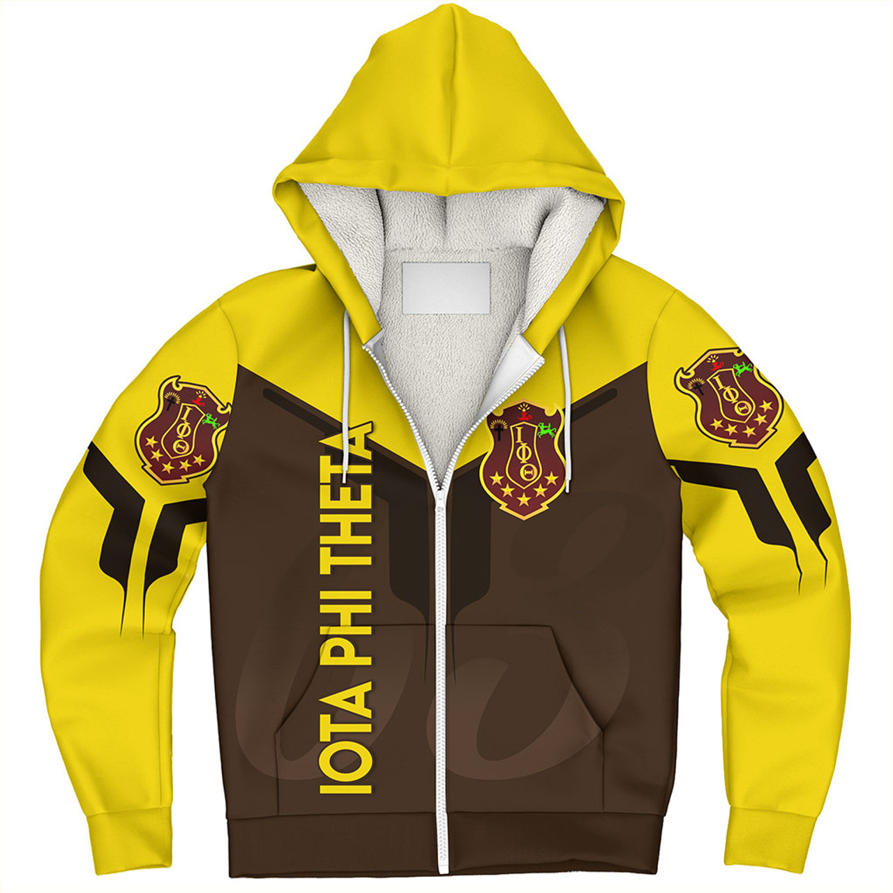 Iota Phi Theta Sherpa Hoodie Dringking Style