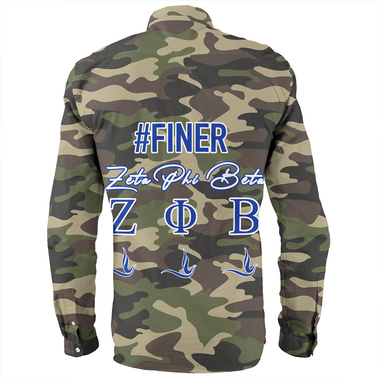 Zeta Phi Beta Long Sleeve Shirt Camouflage Style Greek