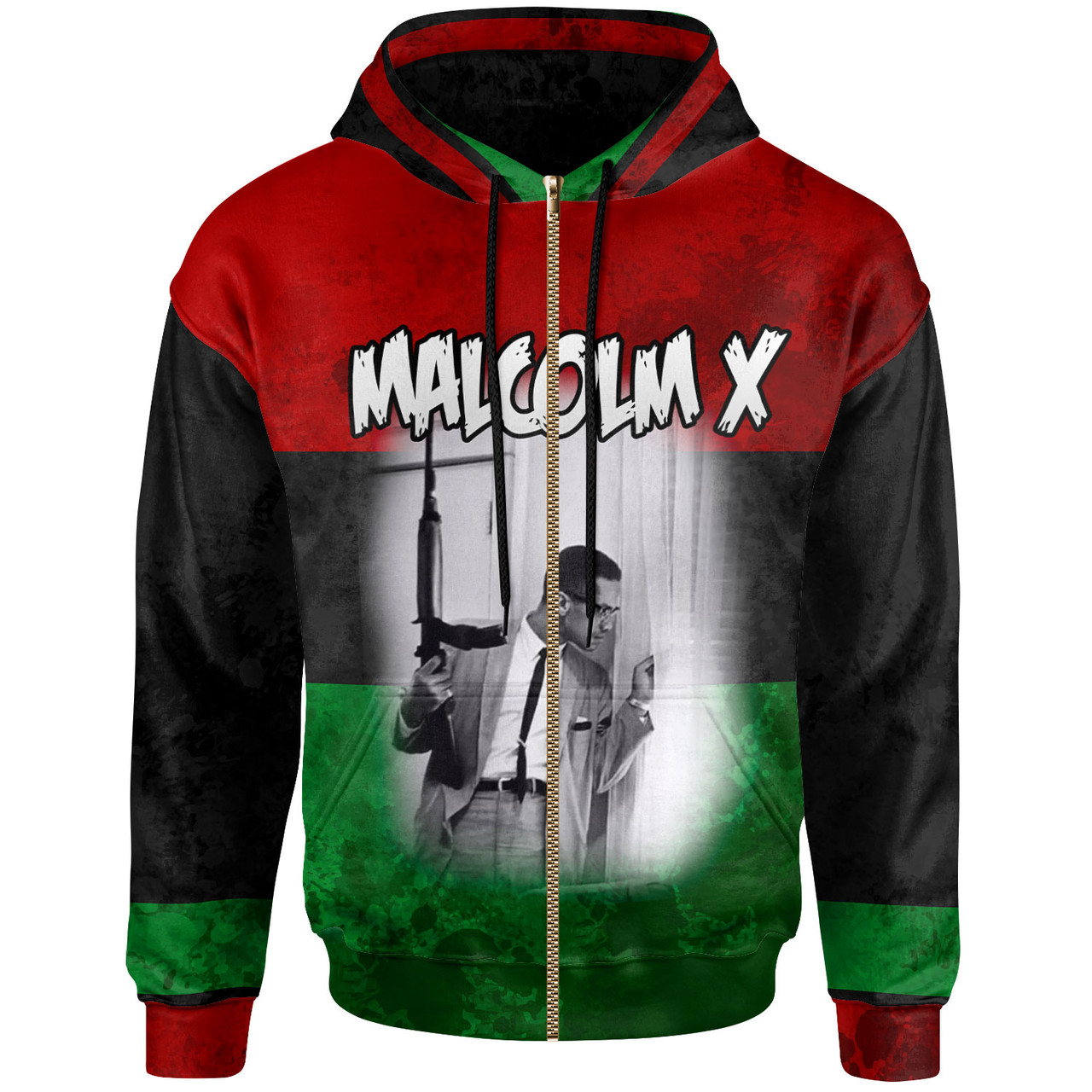 African Hoodie - African Malcolm-X By Any Mean Hoodie