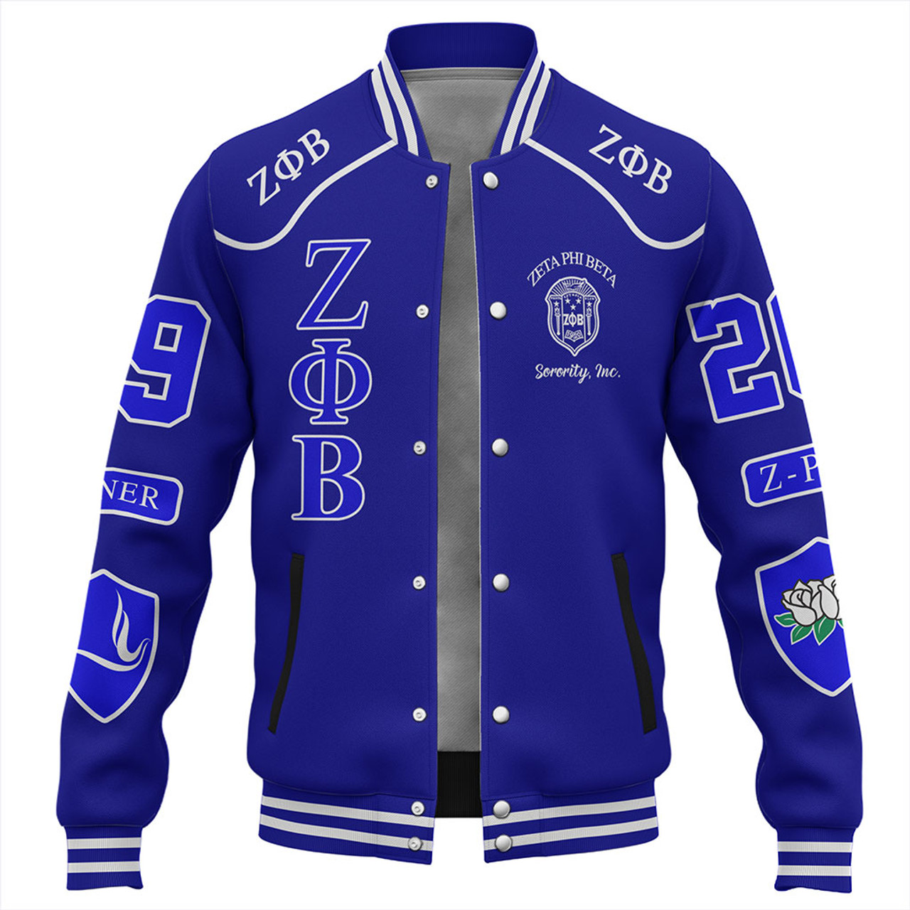 Zeta Phi Beta Baseball Jacket Greek Sorority Style