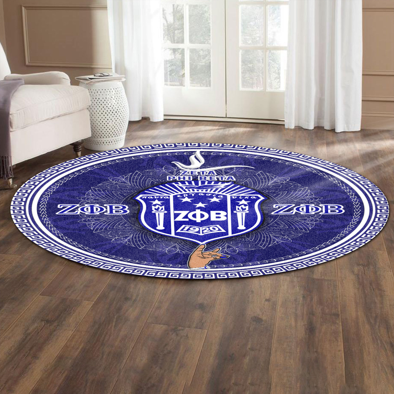 Zeta Phi Beta Round Rug Lovene