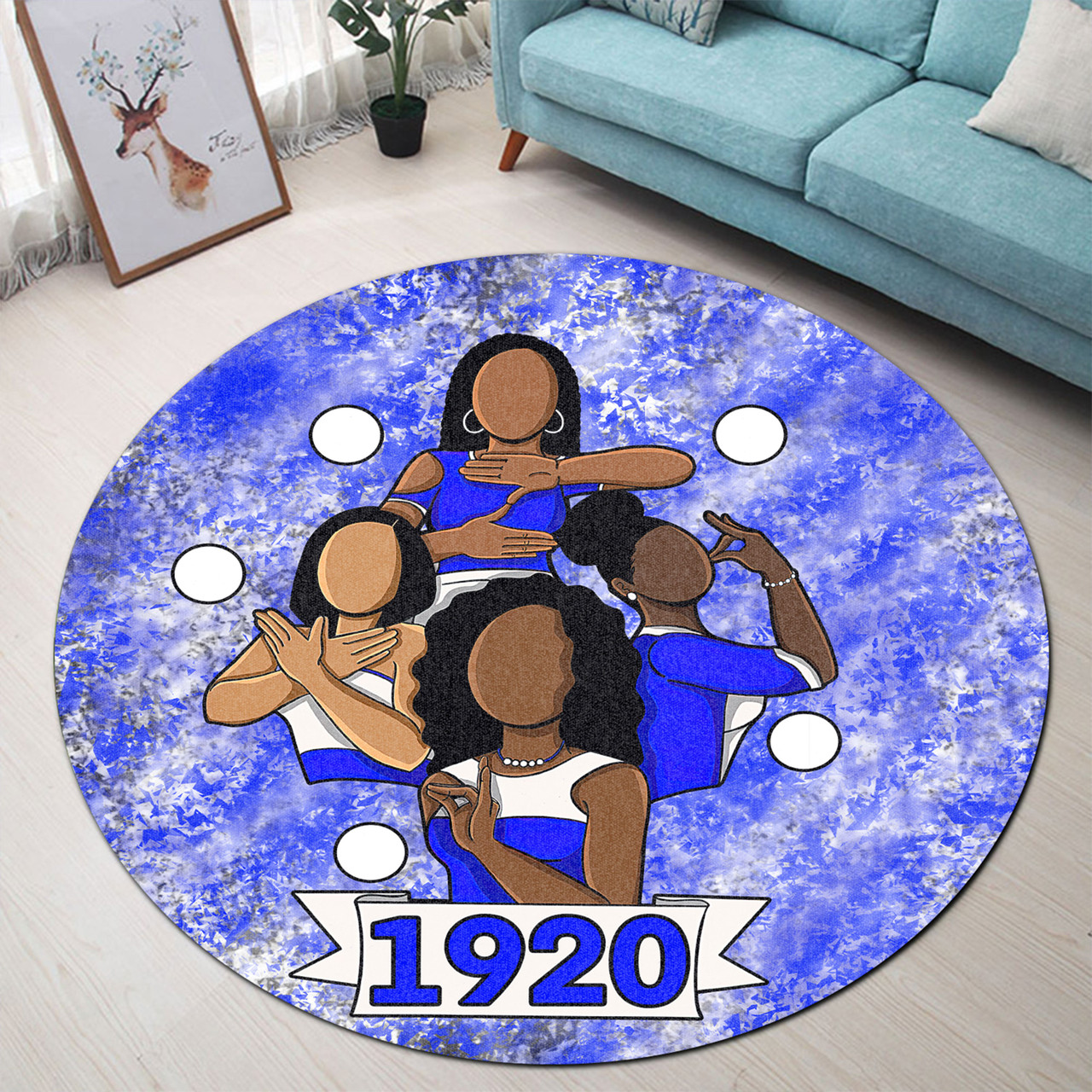 Zeta Phi Beta Round Rug Sisterhood