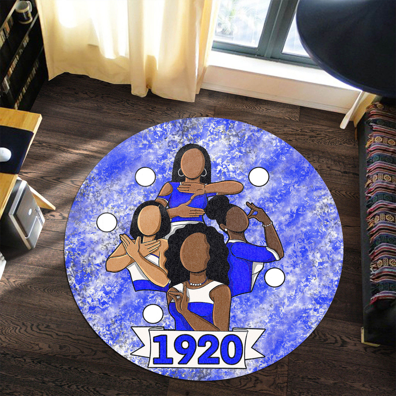 Zeta Phi Beta Round Rug Sisterhood