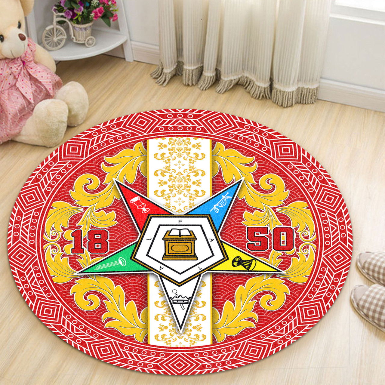 Order of the Eastern Star Round Rug Royal