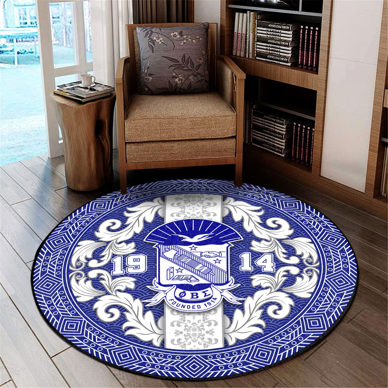 Phi Beta Sigma Round Rug Royal