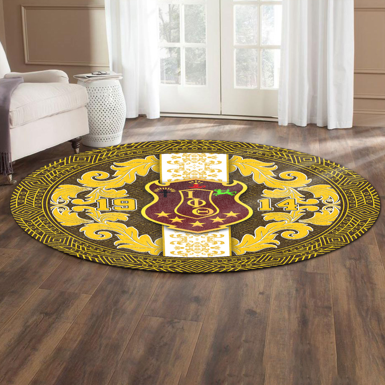 Iota Phi Theta Round Rug Royal