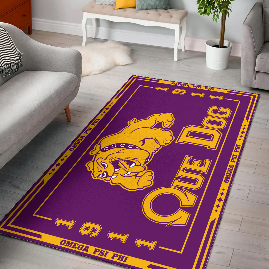 Omega Psi Phi Area Rug Ques Dog