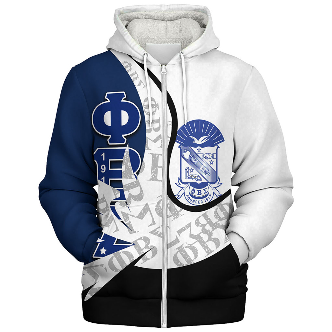 Phi Beta Sigma Sherpa Hoodie Custom Dove Symbols