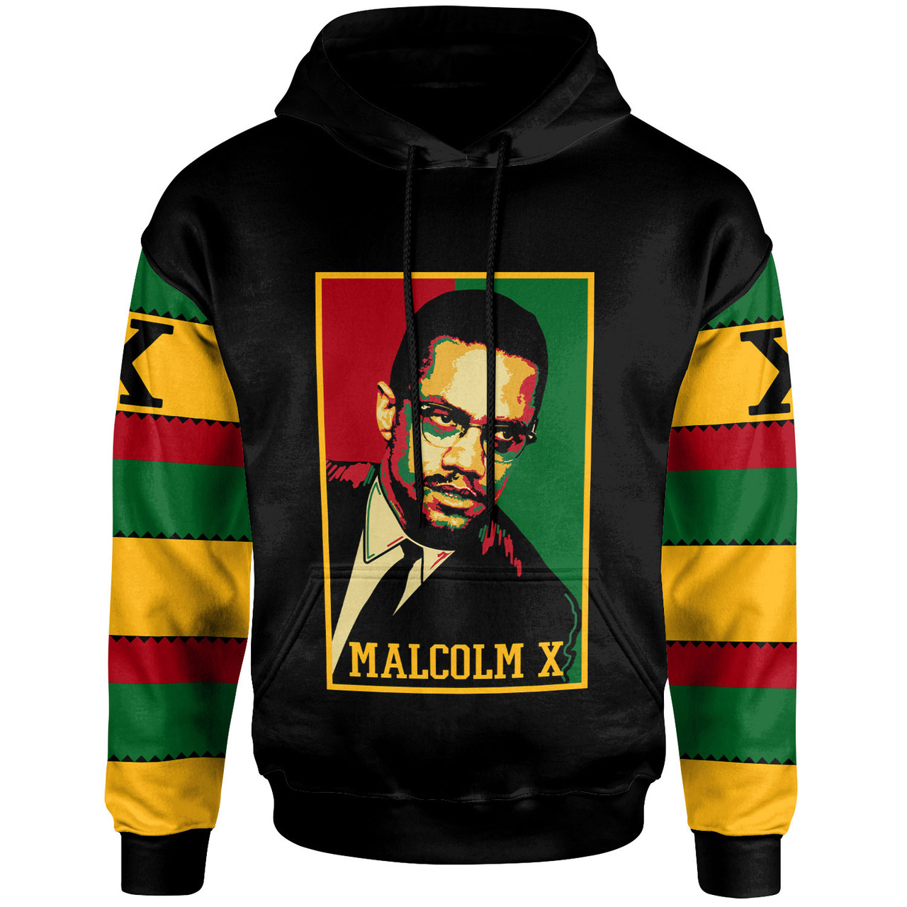 African Hoodie - Malcolm X Retro Hoodie