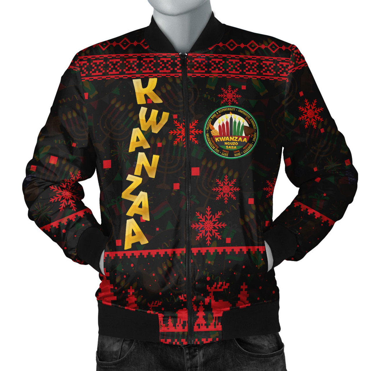 Kwanzaa Bomber Jacket Nguzo Christmas