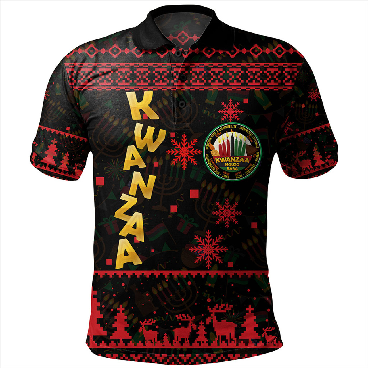 Kwanzaa Polo Shirt Nguzo Christmas