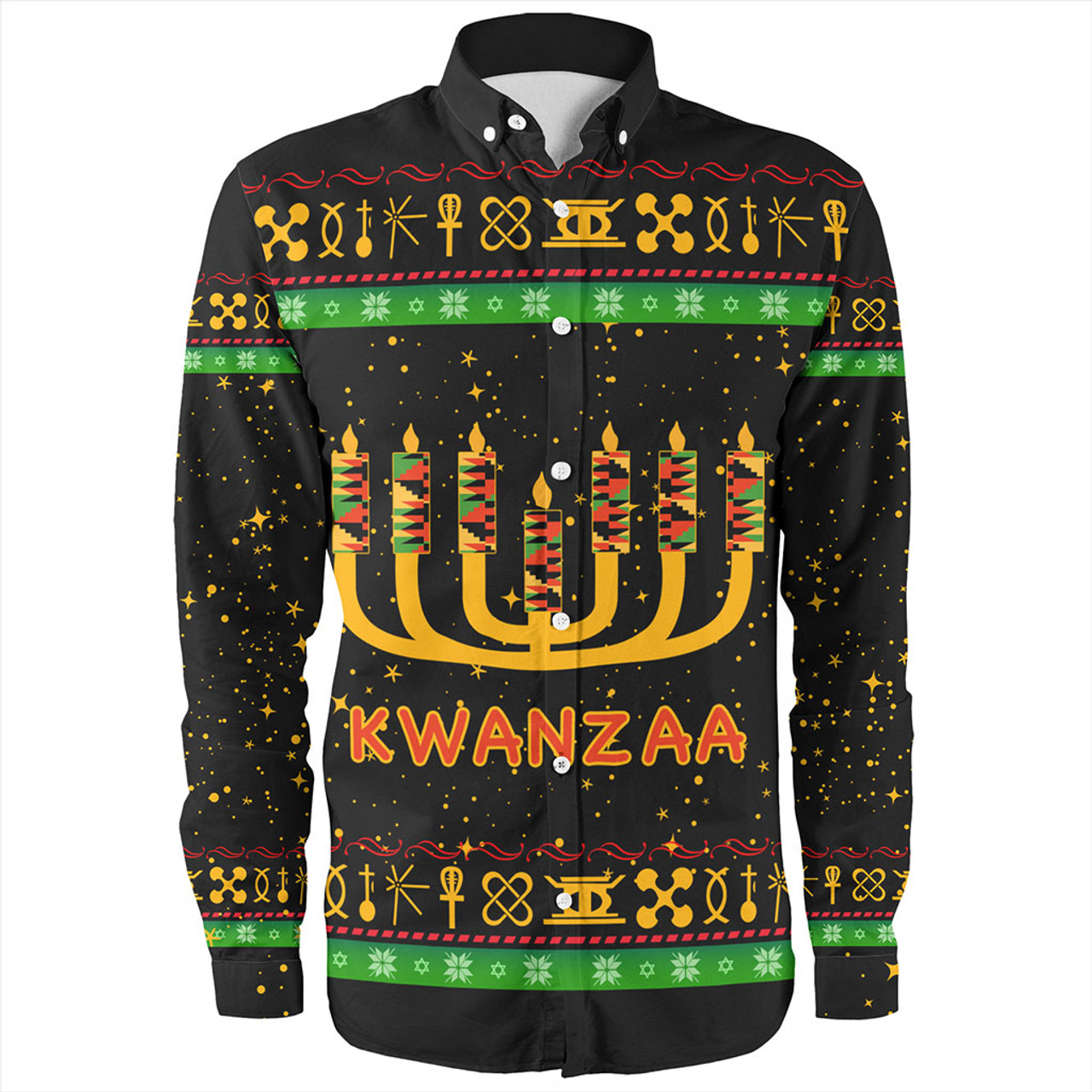 Kwanzaa Long Sleeve Shirt Africa Culture Pattern Christmas