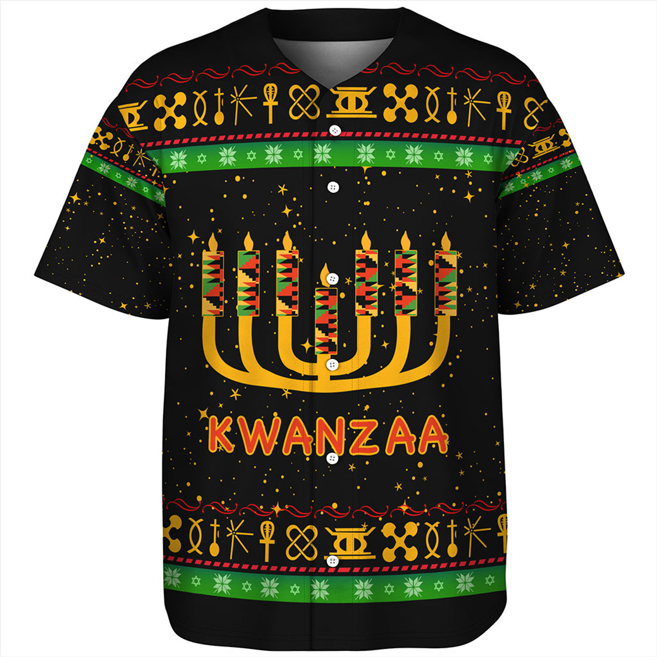 Kwanzaa Baseball Shirt Africa Culture Pattern Christmas