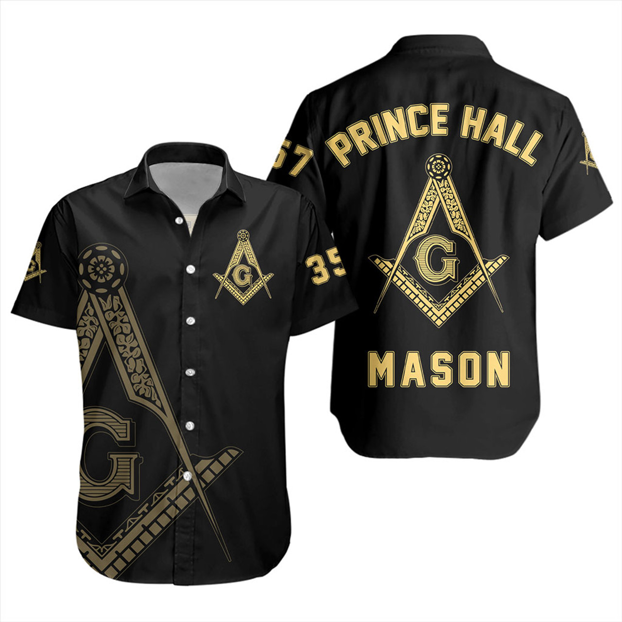 Freemasonry Short Sleeve Shirt Letter Style