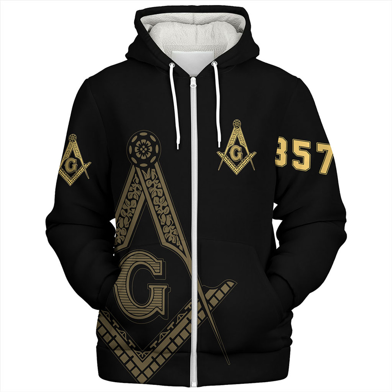 Freemasonry Sherpa Hoodie Letter Style