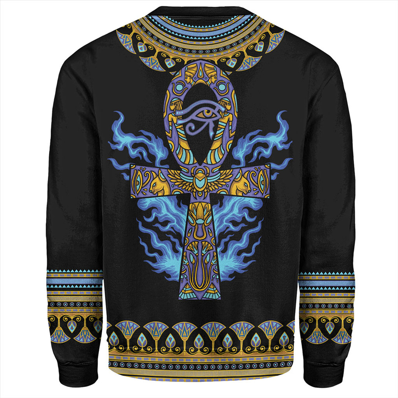 Egyptian Sweatshirt Ankh Ft Eye Of Ra