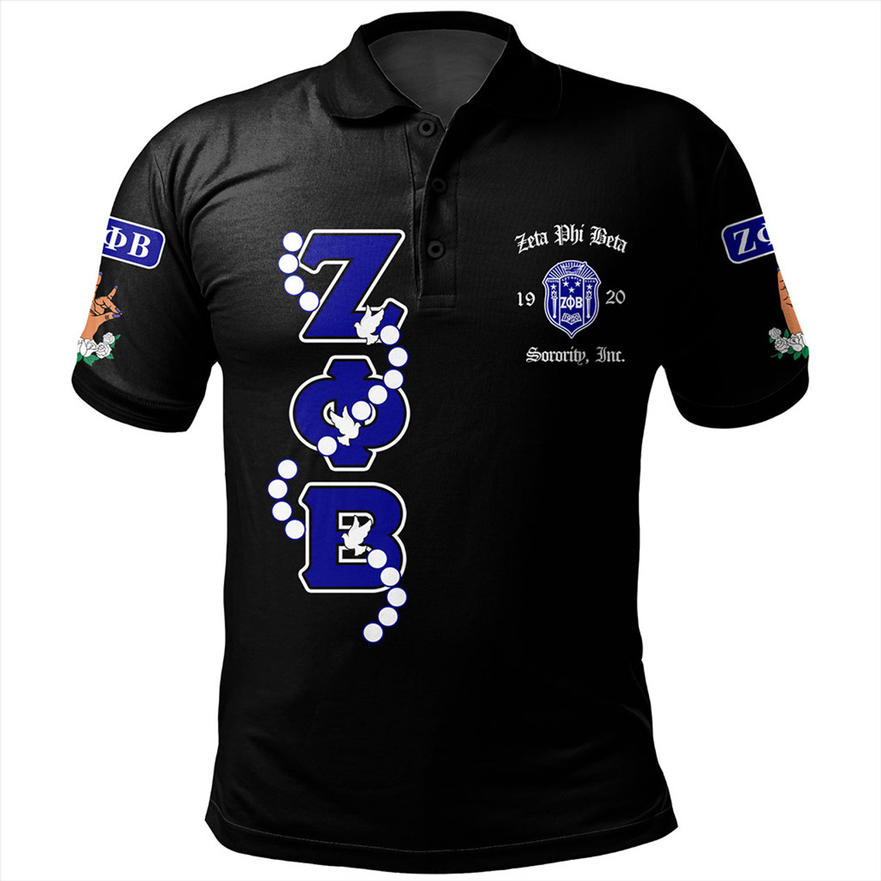 Zeta Phi Beta Polo Shirt Sorority Pearl And Dove