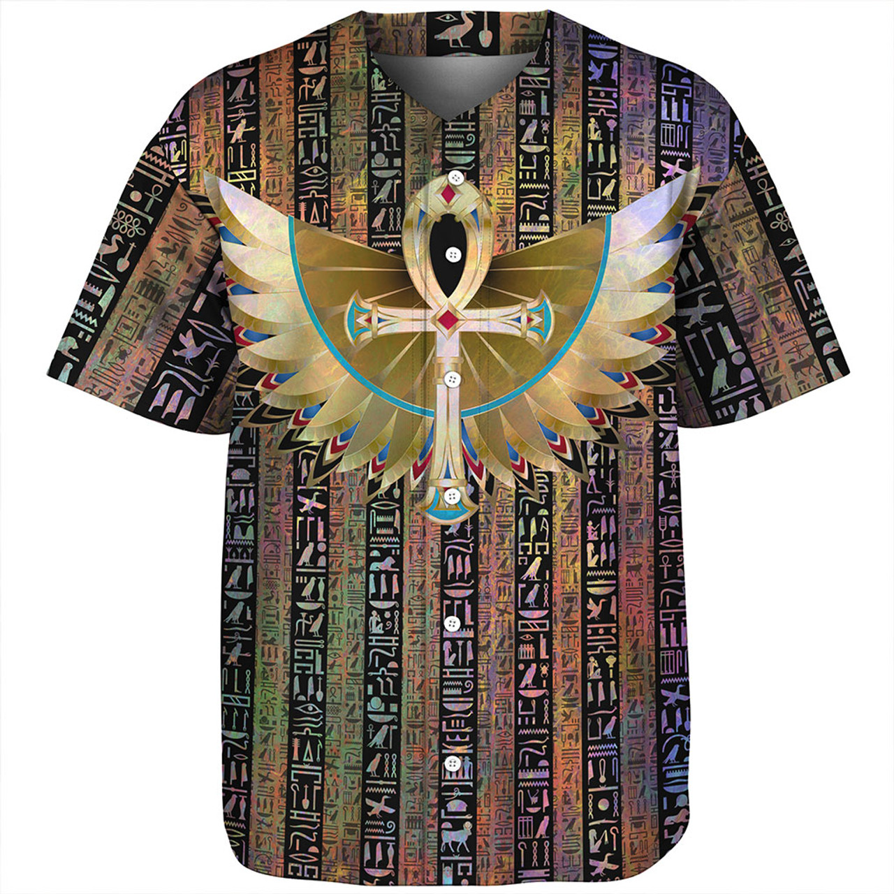 Egyptian Baseball Shirt Symbols Pattern Art Design