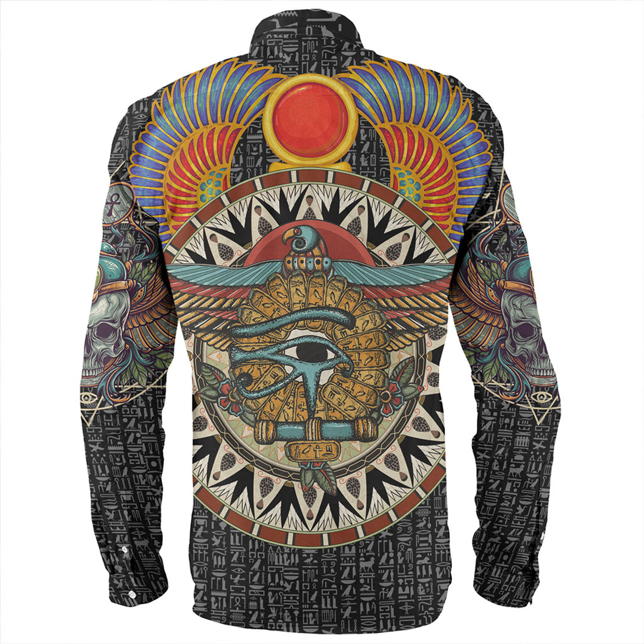 Egyptian Long Sleeve Shirt Acient Skull Symbols