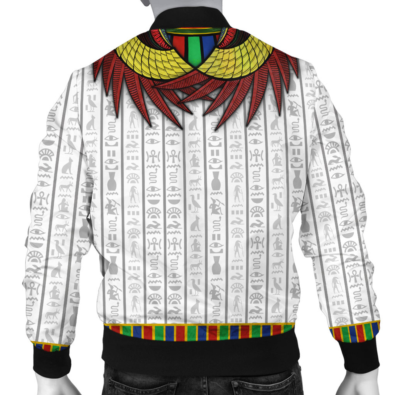 Egyptian Bomber Jacket God Horus White