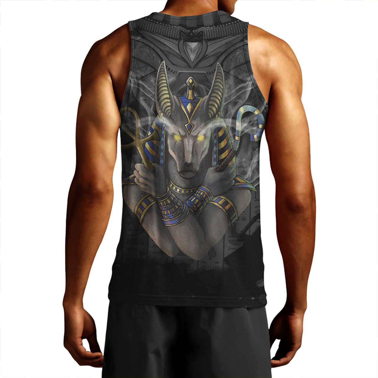 Egyptian Tank Top Anubis In Black