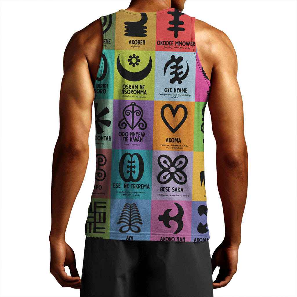 Adinkra Tank Top Multi Color Adinkra Symbols adinkra-tank-top-multi-color-adinkra-symbols