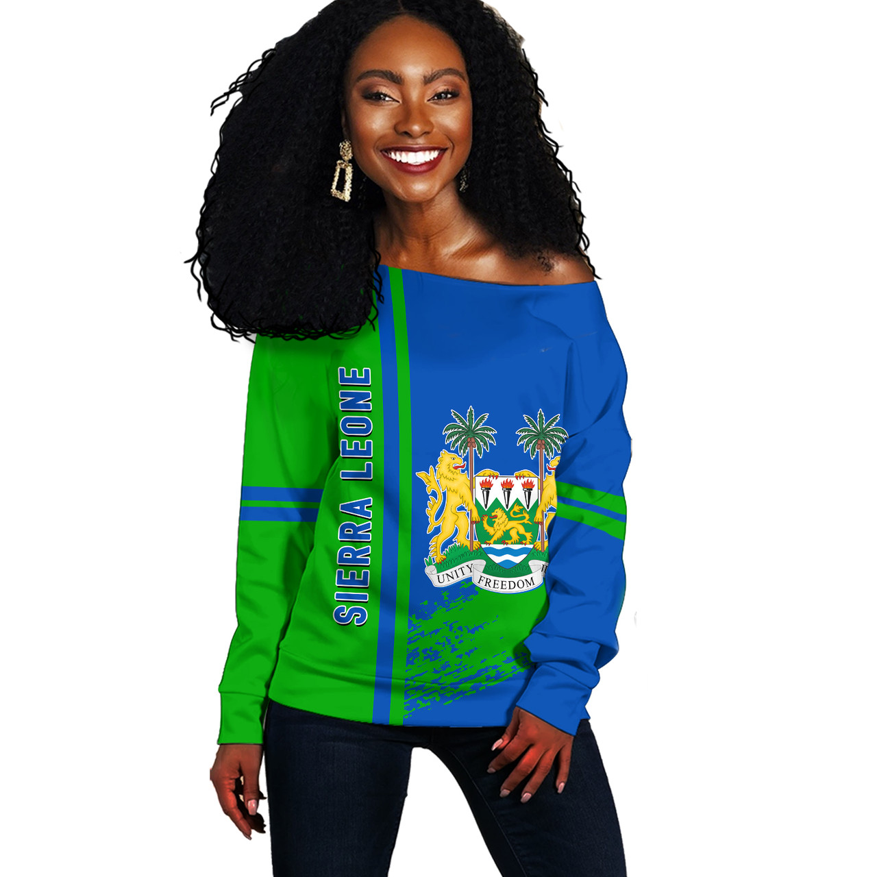 Sierra Leone Off Shoulder Sweatshirt Quater Style