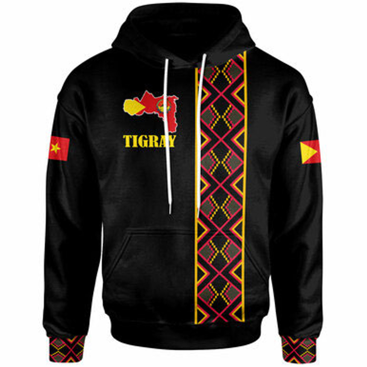 Tigray Hoodie - Africa Maps Africa Pattern Black Hoodie