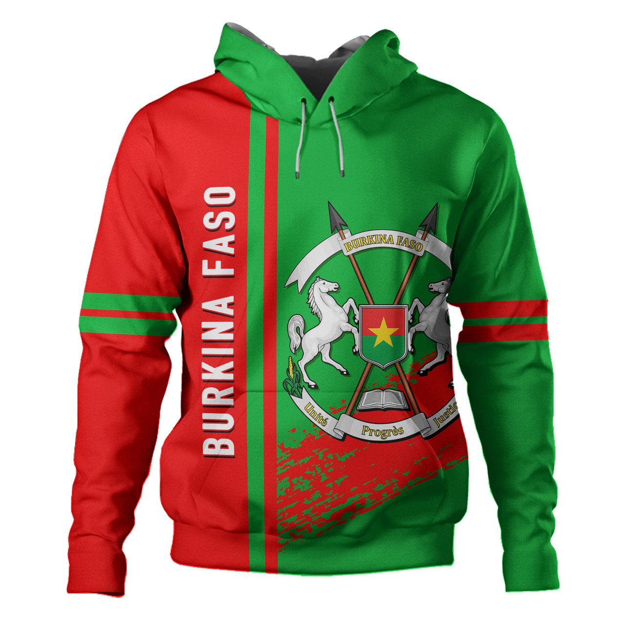 Burkina Faso Hoodie Quater Style