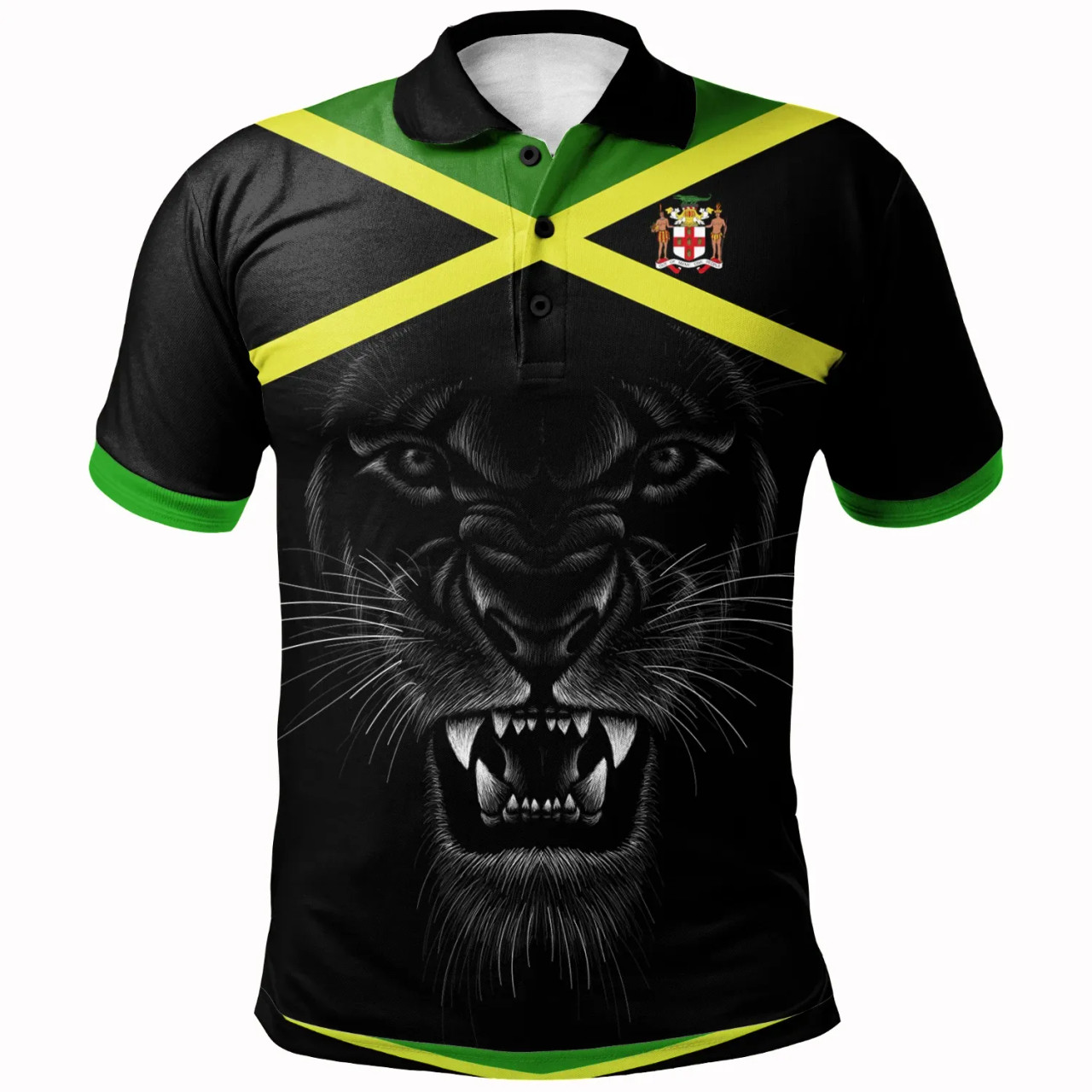 Jamaica Polo Shirt - Africa Coat of Arm Flag Polo Shirt