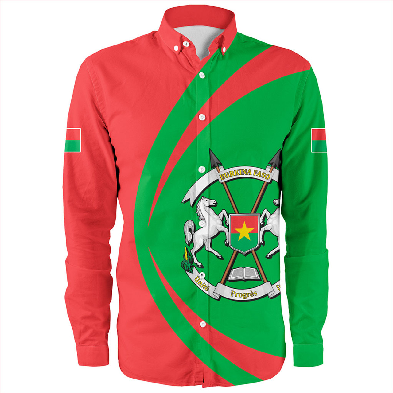 Burkina Faso Long Sleeve Shirt Circle Style