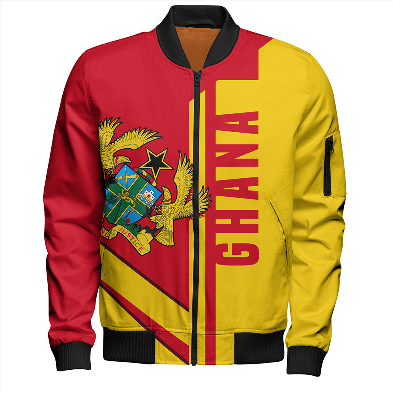 Ghana Zipper Bomber Jacket Casual Style