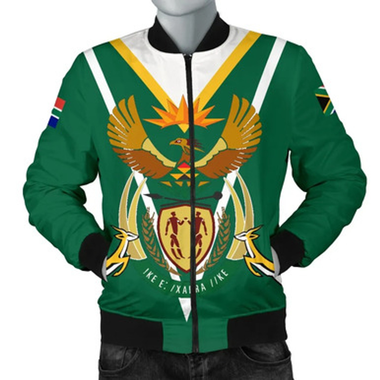 South Africa Bomber Jacket - African Patterns Coat Of Arms Bomber Jacket