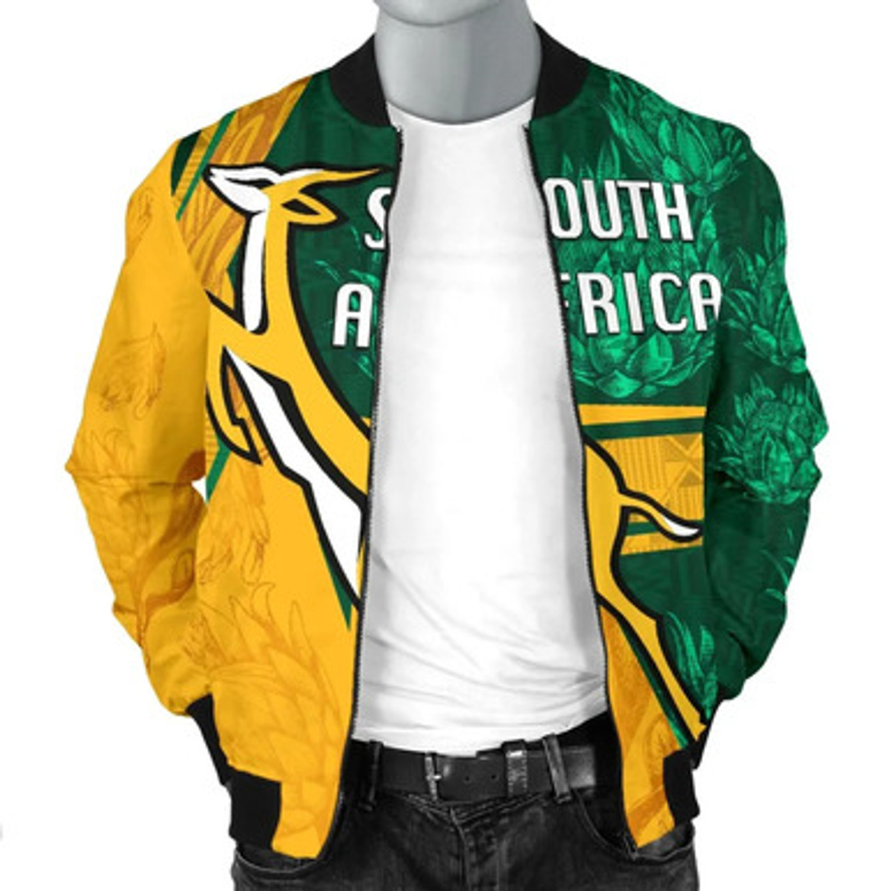 South Africa Bomber Jacket - African Patterns Springboks Rugby Be Fancy Bomber Jacket